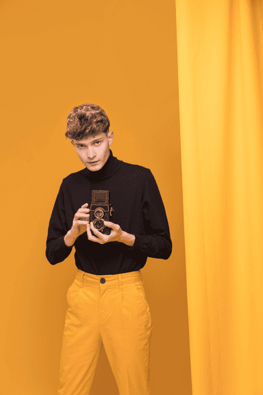 Creator using phone